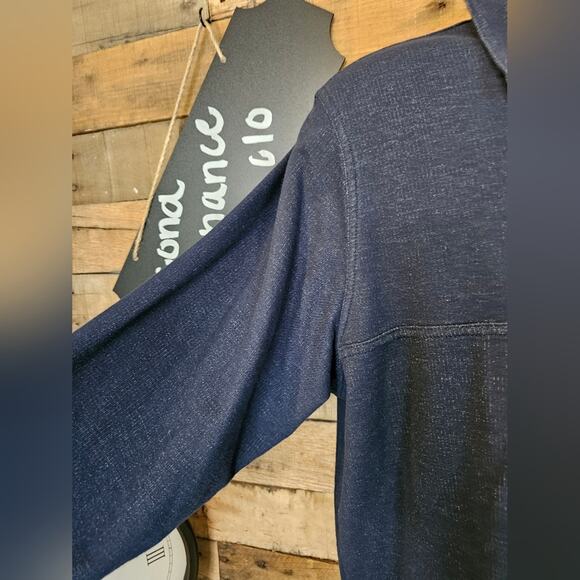 COLUMBIA MEN'S NAVY LONG SLEEVE 1/4 ZIP COLLARED SHIRT Size LARGE - Picture 7 of 14